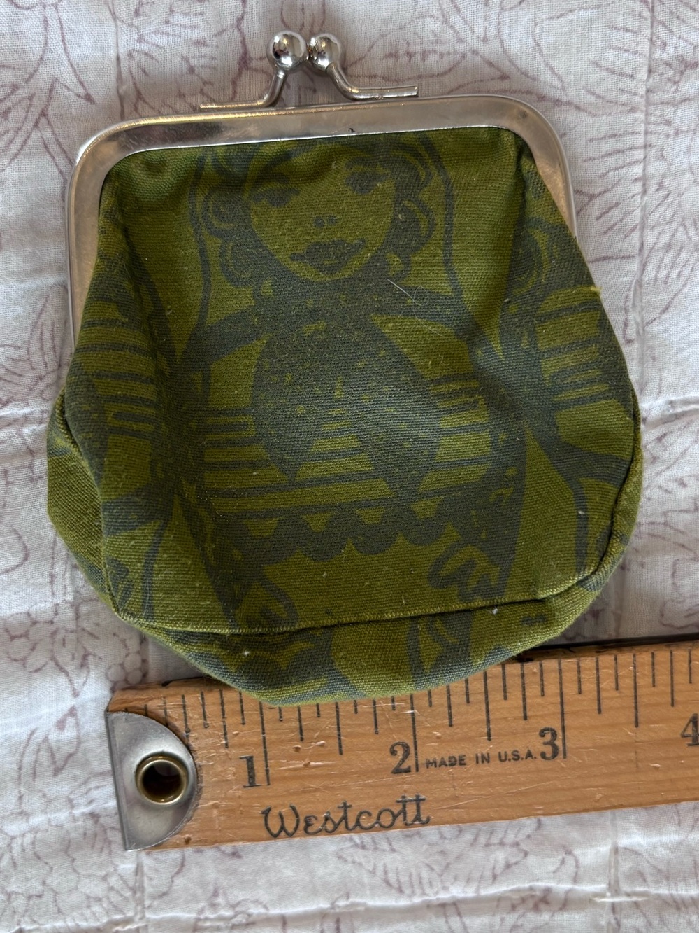 Olive Green Matryoshka Coin Purse